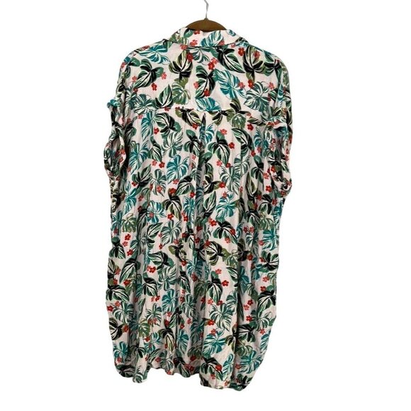 Lost Wonder Floral Top 2X Green Tunic Boho Western Classic Preppy Resort Chic - Picture 9 of 12